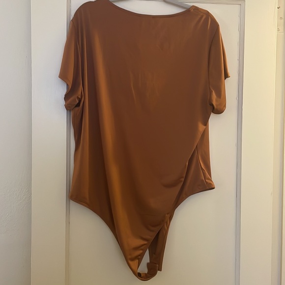 NWT And Now This Macy’s Plus Mocha Brown Trendy Square Neck Bodysuit - Picture 6 of 6